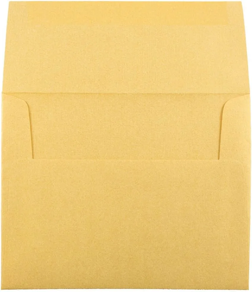 JAM PAPER Metallic Invitation Envelopes - Gold Stardream - 25/Pack