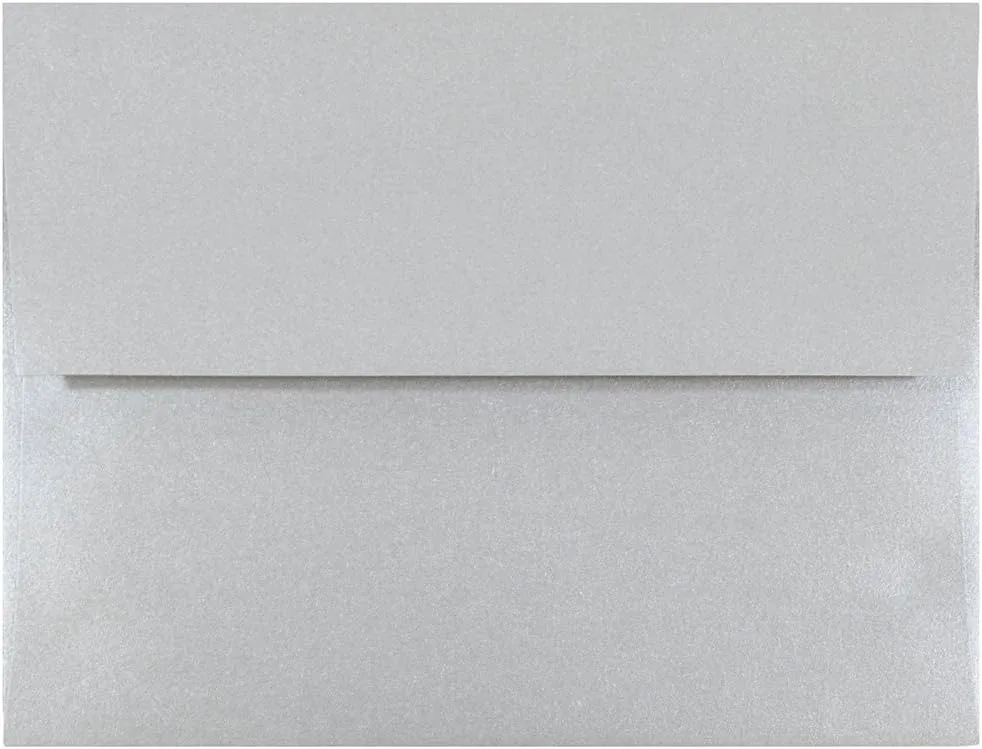 JAM PAPER Silver Stardream Metallic Invitation Envelopes