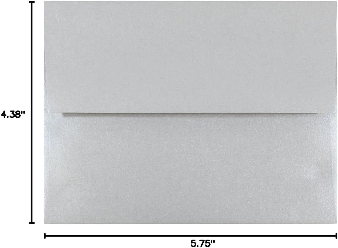 JAM PAPER Silver Stardream Metallic Invitation Envelopes