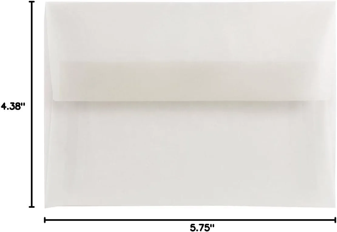 JAM PAPER Translucent Vellum Invitation Envelopes - Clear