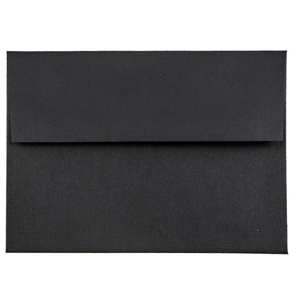 JAM PAPER Booklet Invitation Envelopes, Gummed Seal, 32-lb Linen, 30% Recycled