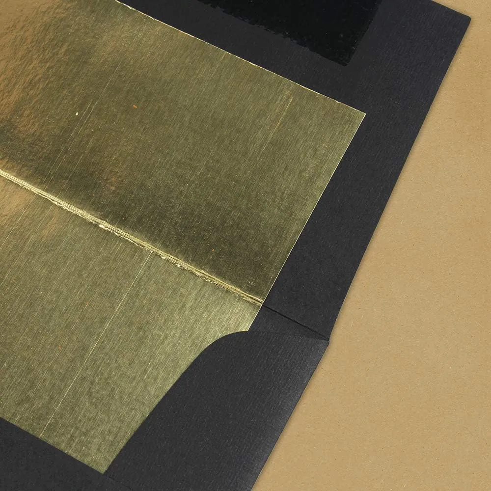 JAM PAPER Foil-Lined Booklet Invitation Envelopes - Black Linen - 25/Pack
