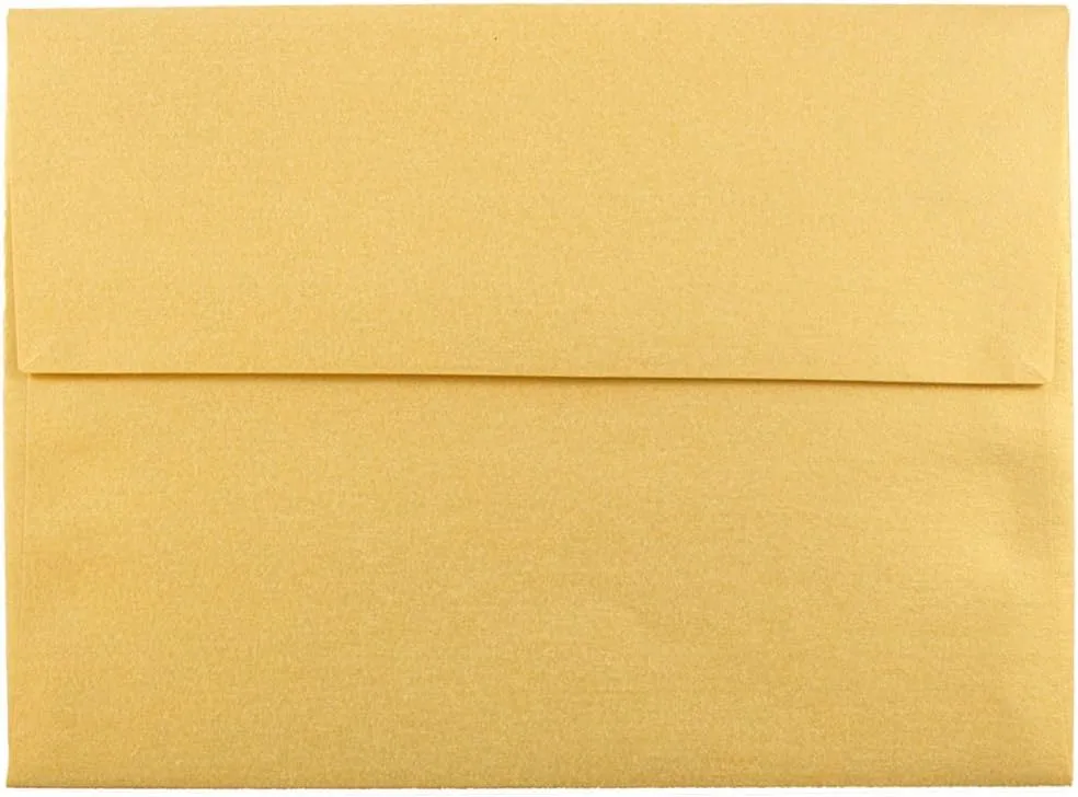 JAM PAPER Metallic Invitation Envelopes - Gold Stardream - 25/Pack