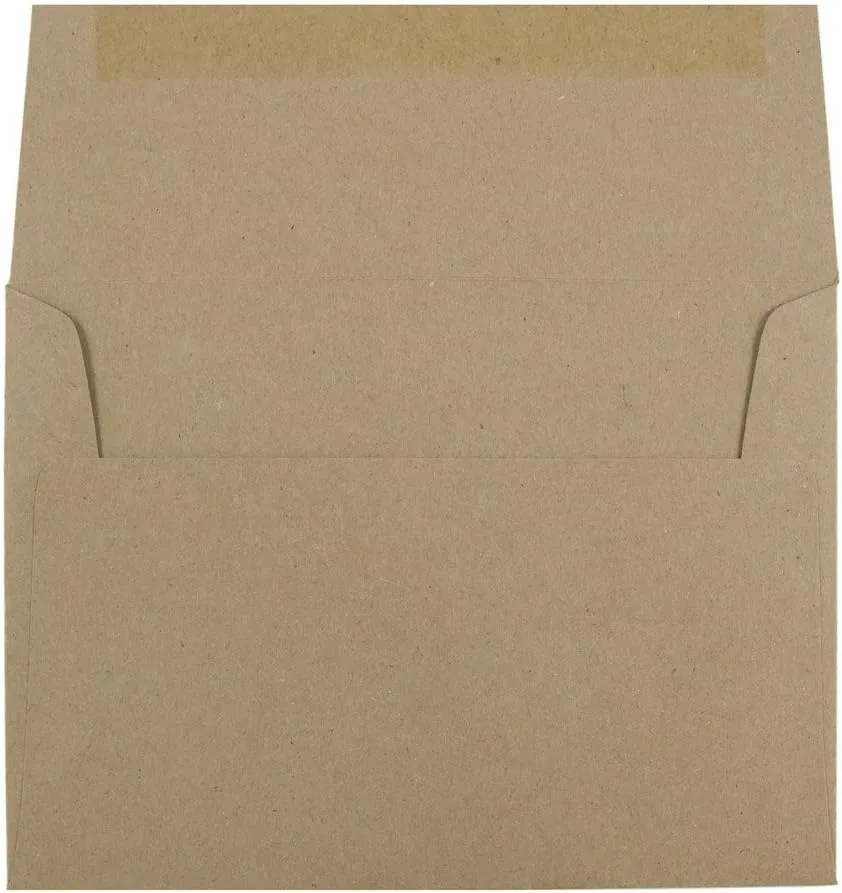 JAM PAPER Booklet Invitation Envelopes, Brown Kraft, Recycled