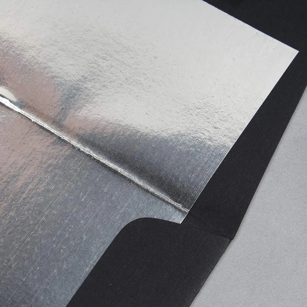 JAM PAPER Foil-Lined Booklet Invitation Envelopes - Black Linen - 25/Pack