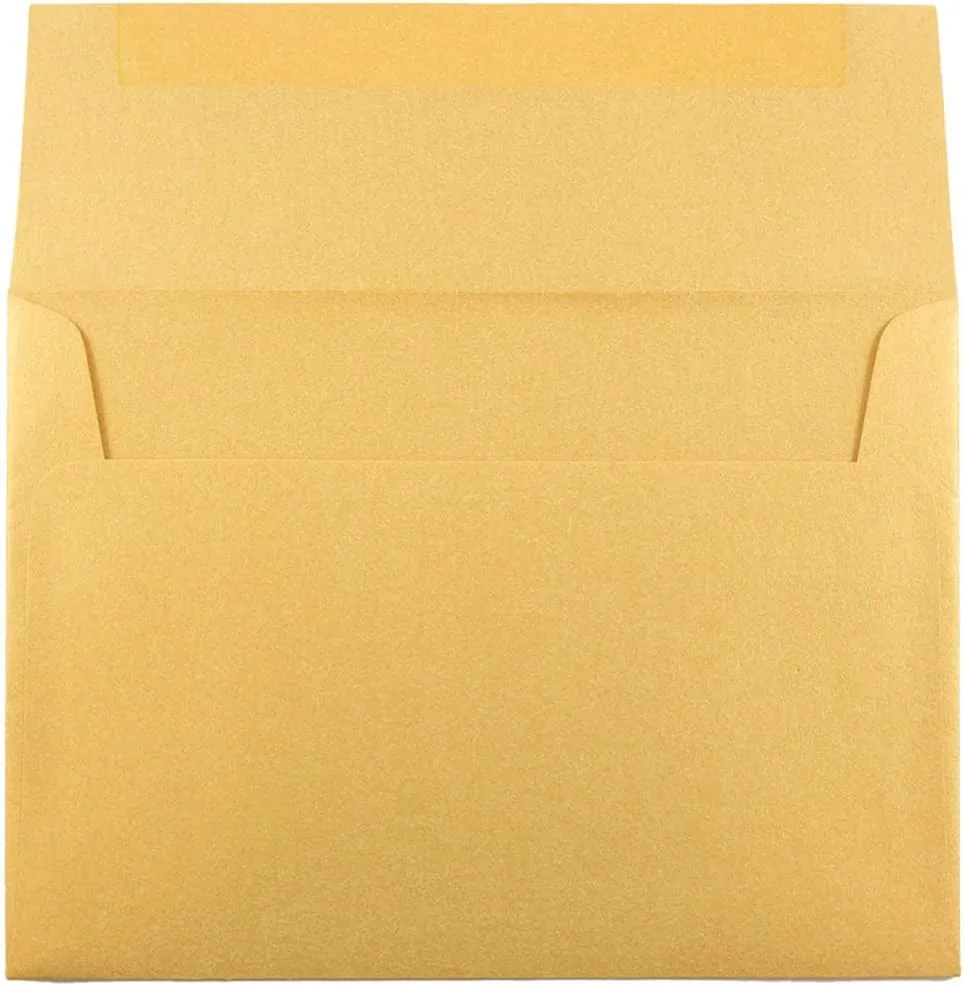 JAM PAPER Metallic Invitation Envelopes - Gold Stardream - 25/Pack
