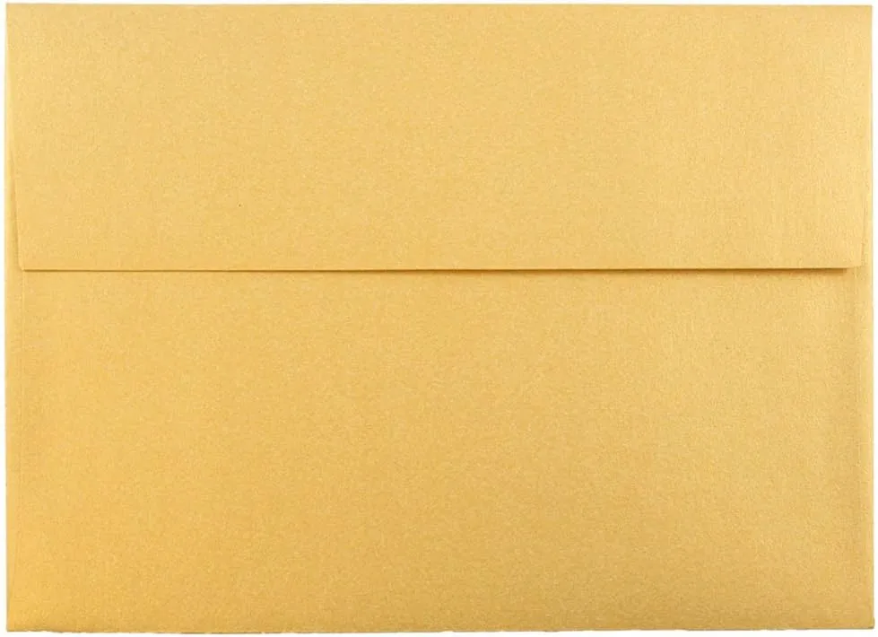 JAM PAPER Metallic Invitation Envelopes - Gold Stardream - 25/Pack