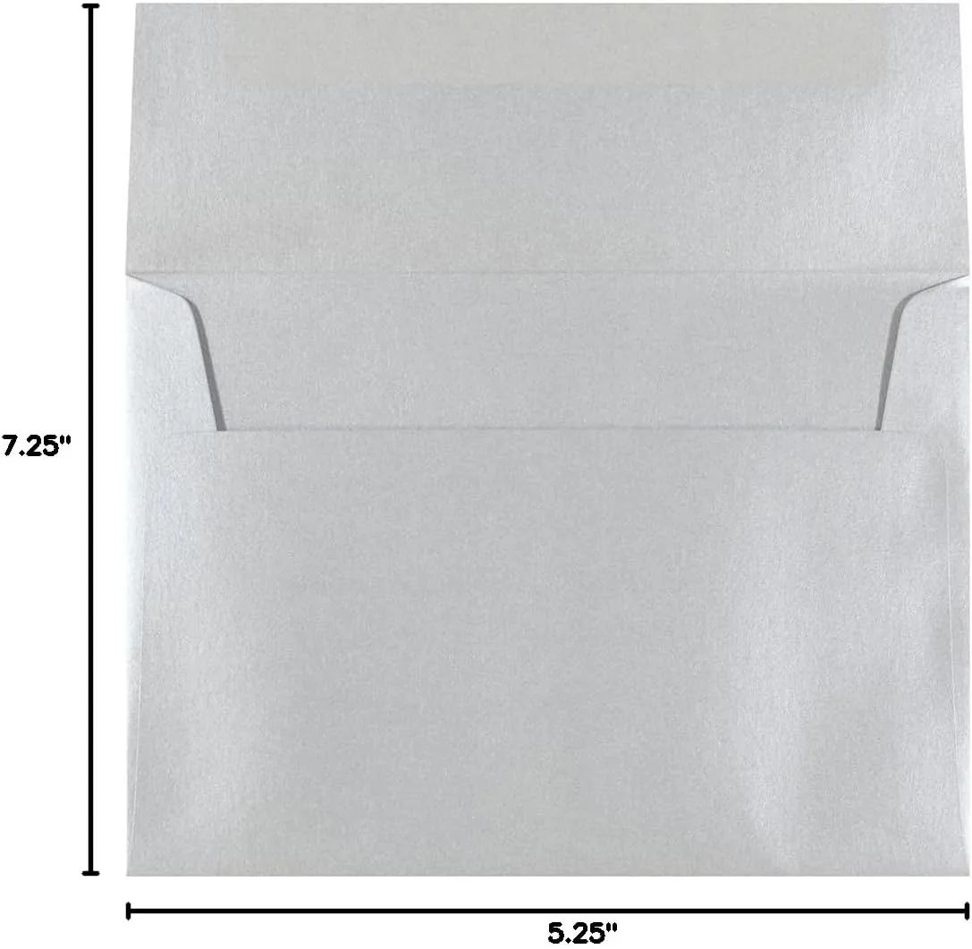 JAM PAPER Silver Stardream Metallic Invitation Envelopes