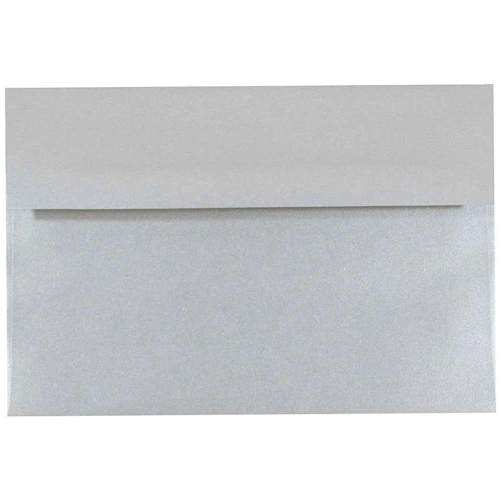 JAM PAPER Silver Stardream Metallic Invitation Envelopes