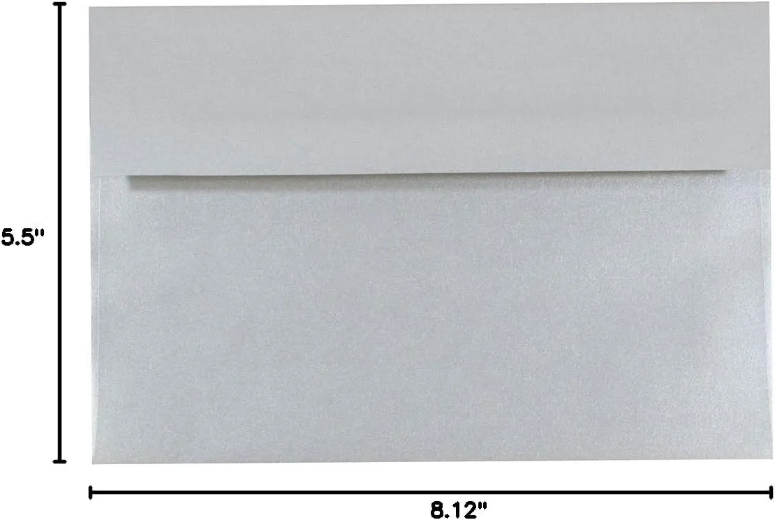 JAM PAPER Silver Stardream Metallic Invitation Envelopes