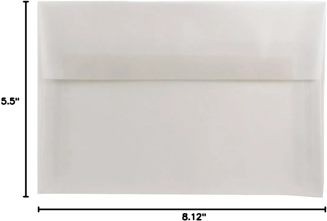 JAM PAPER Translucent Vellum Invitation Envelopes - Clear
