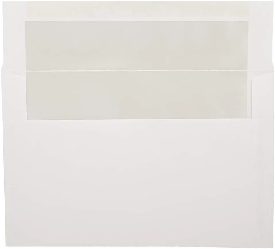 JAM PAPER A9 Foil Lined Invitation Envelopes - 5 3/4 x 8 3/4 - White with Ivory Foil - 25/Pack