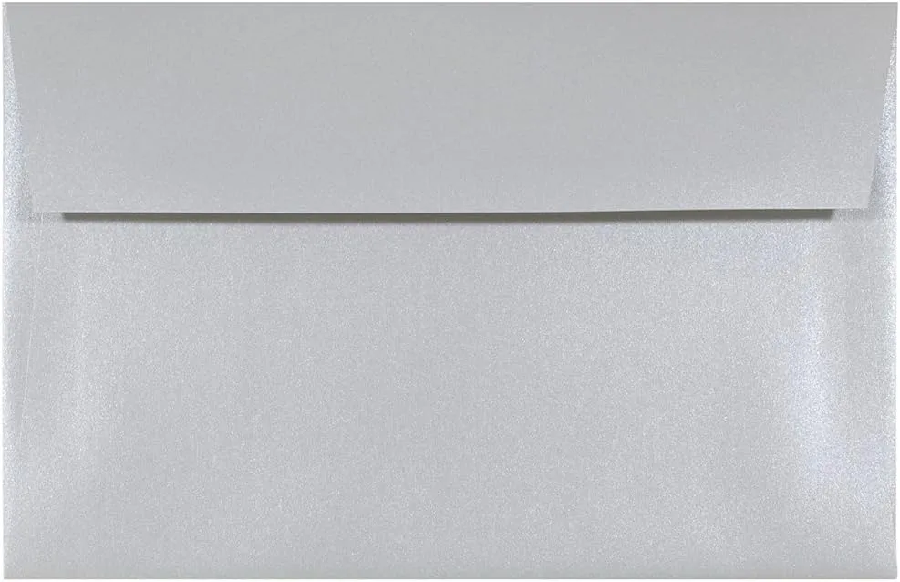 JAM PAPER Silver Stardream Metallic Invitation Envelopes