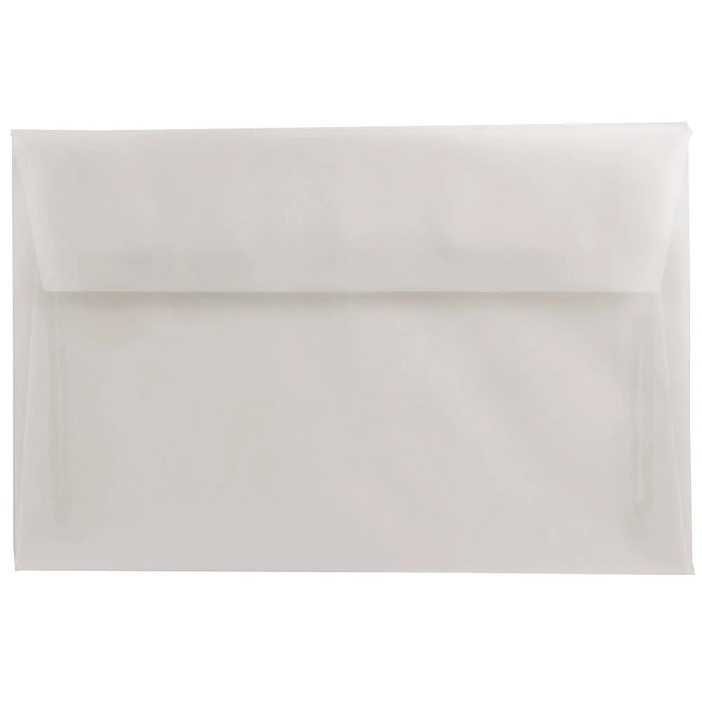 JAM PAPER Translucent Vellum Invitation Envelopes - Clear