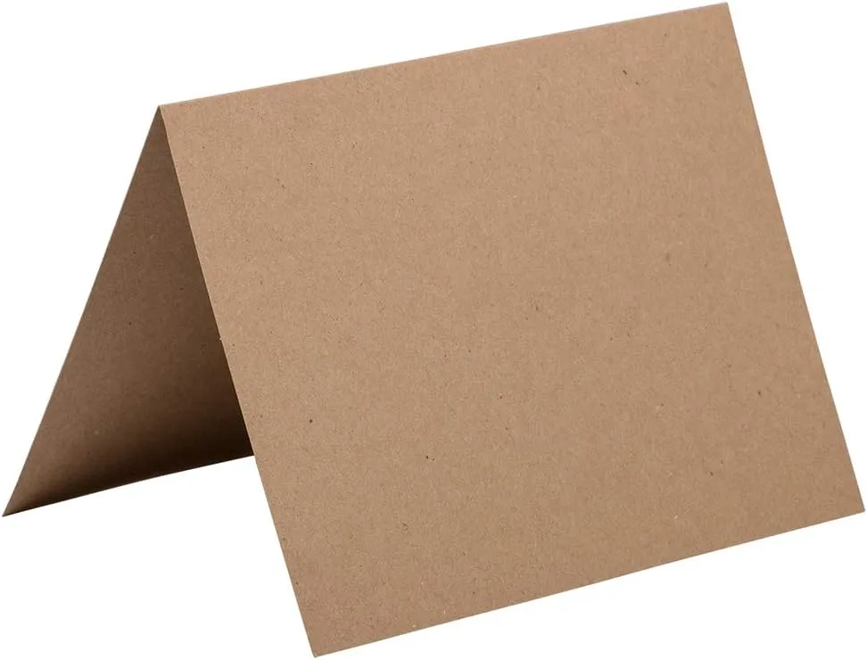 JAM PAPER Blank Foldover Cards - Brown Kraft 60lb - 25/Pack