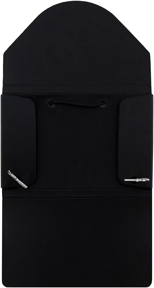 JAM PAPER Plastic Business Card Holder Case with Round Flap - Black Solid - Sold Individually
