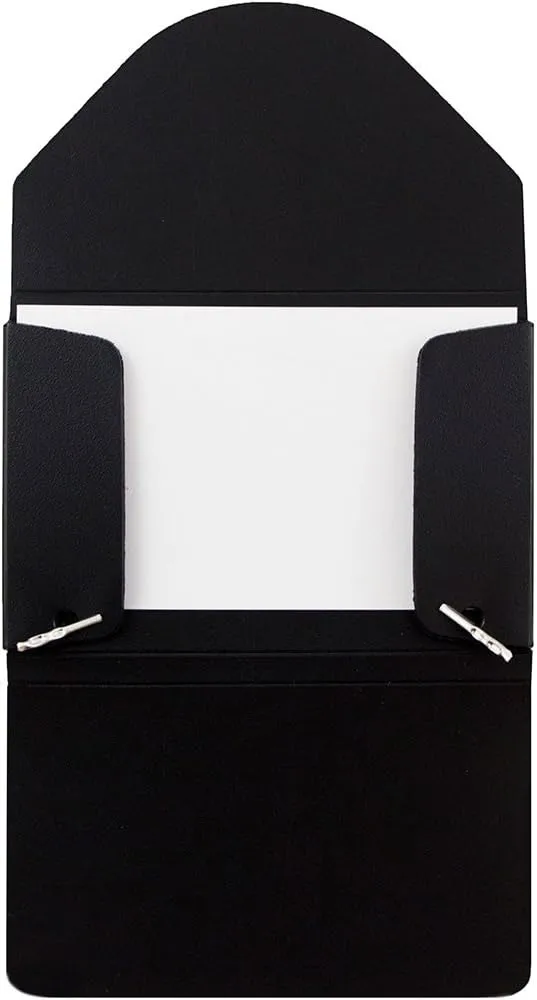JAM PAPER Plastic Business Card Holder Case with Round Flap - Black Solid - Sold Individually
