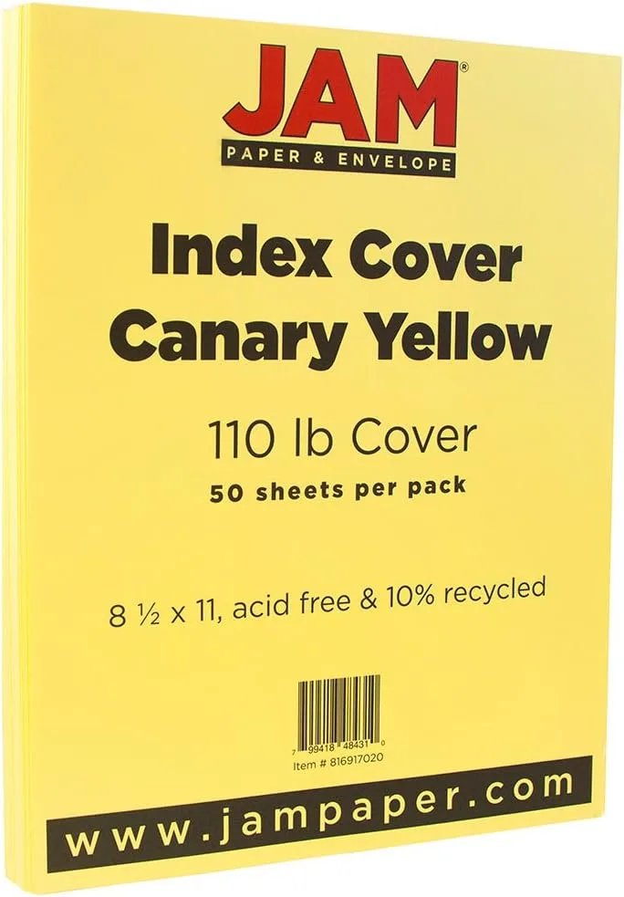 JAM PAPER Vellum Bristol 110 lb (241 GSM) Cover Card Stock - Letter 8.5 x 11 - 50 Sheets