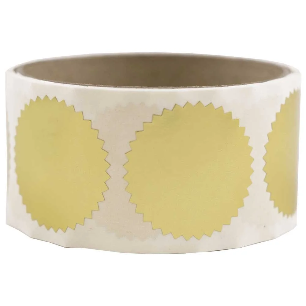 JAM PAPER Circle Label Wafer Seals with Serrated Edges - 100 Round Self-Adhesive Labels