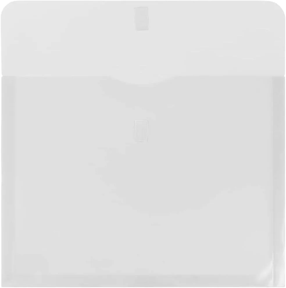 JAM PAPER Plastic Booklet Expansion Envelopes with Hook & Loop Closure - Letter