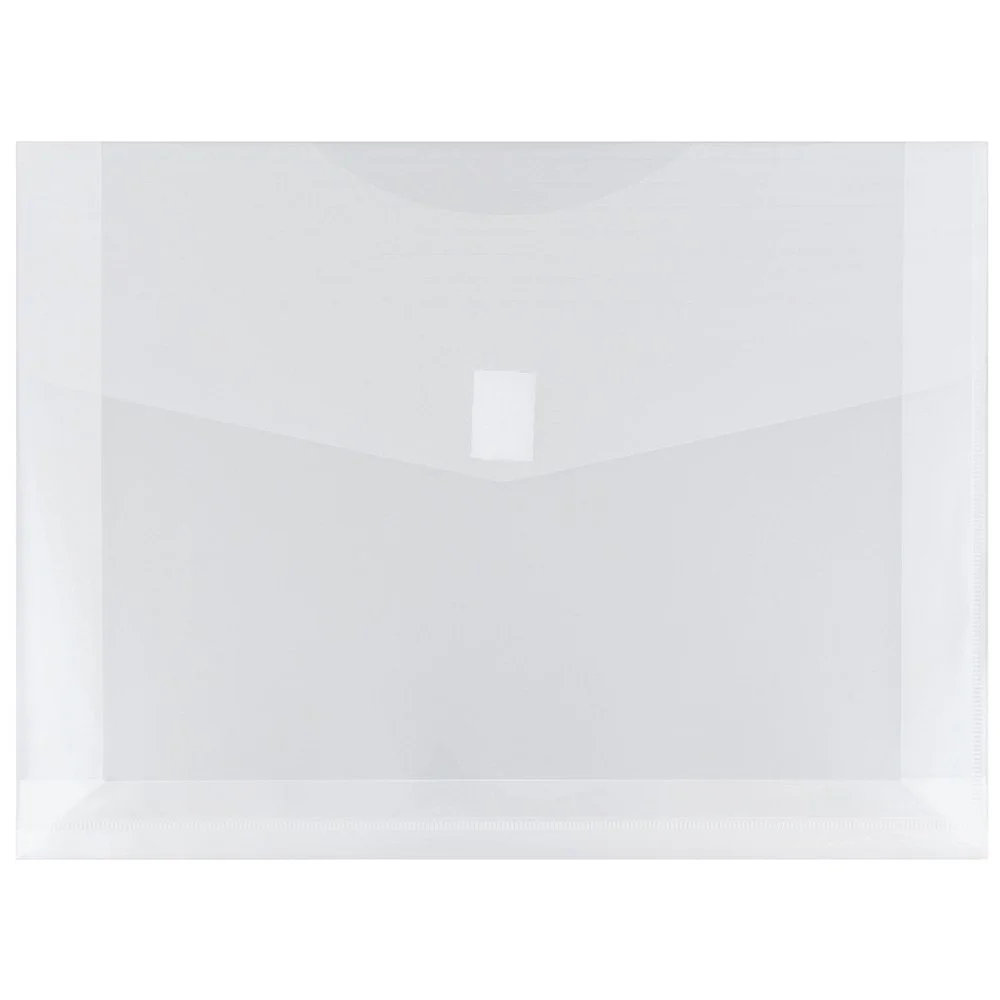 JAM PAPER Plastic Booklet Expansion Envelopes with Hook & Loop Closure - Letter