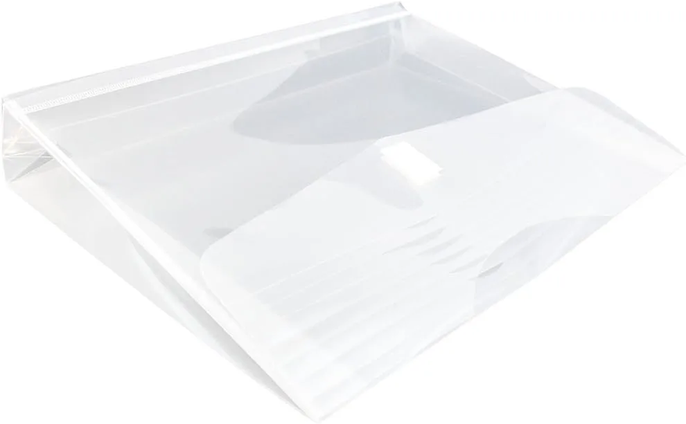 JAM PAPER Plastic Booklet Expansion Envelopes with Hook & Loop Closure - Letter