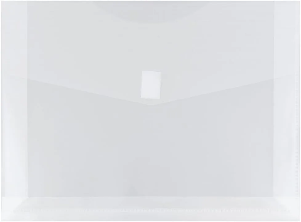 JAM PAPER Plastic Booklet Expansion Envelopes with Hook & Loop Closure - Letter