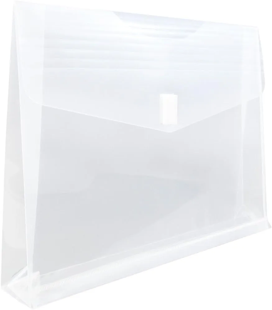 JAM PAPER Plastic Booklet Expansion Envelopes with Hook & Loop Closure - Letter