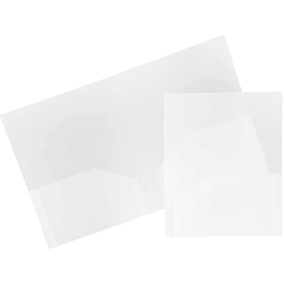 JAM Paper Heavy-Duty 2-Pocket Plastic Presentation Folders - Letter Size