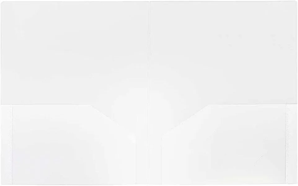 JAM Paper Heavy-Duty 2-Pocket Plastic Presentation Folders - Letter Size