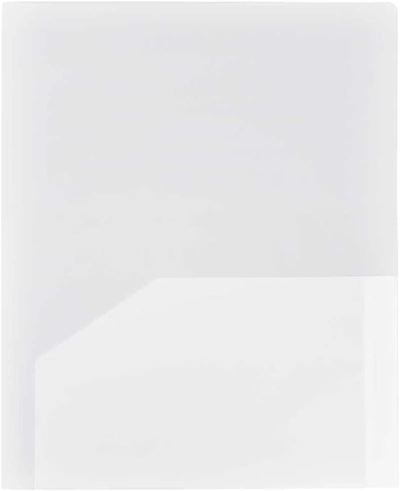 JAM Paper Heavy-Duty 2-Pocket Plastic Presentation Folders - Letter Size