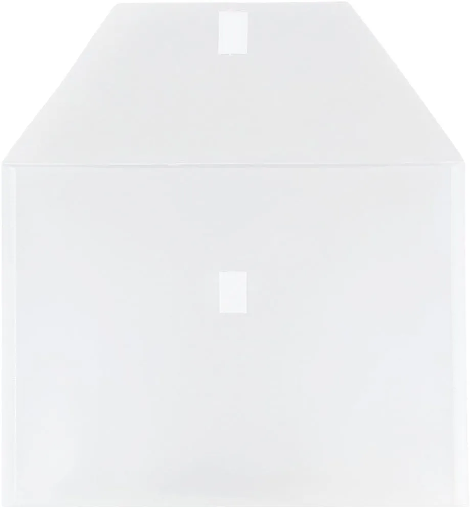 JAM PAPER Plastic Booklet Envelopes with Hook & Loop Closure - Pack of 12