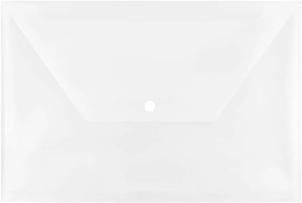 JAM PAPER Plastic Booklet Envelopes with Snap Closure - Clear
