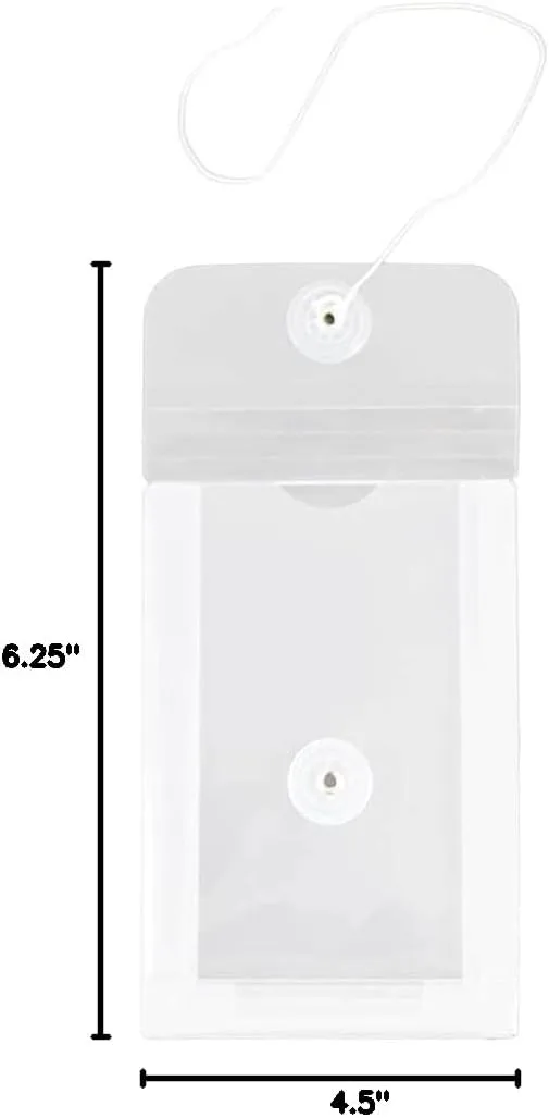 JAM PAPER Open-End Plastic Envelopes, Button & String