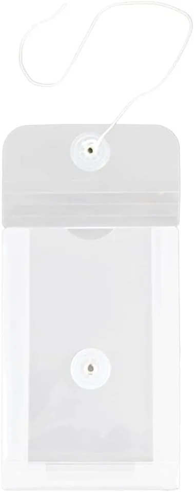JAM PAPER Open-End Plastic Envelopes, Button & String