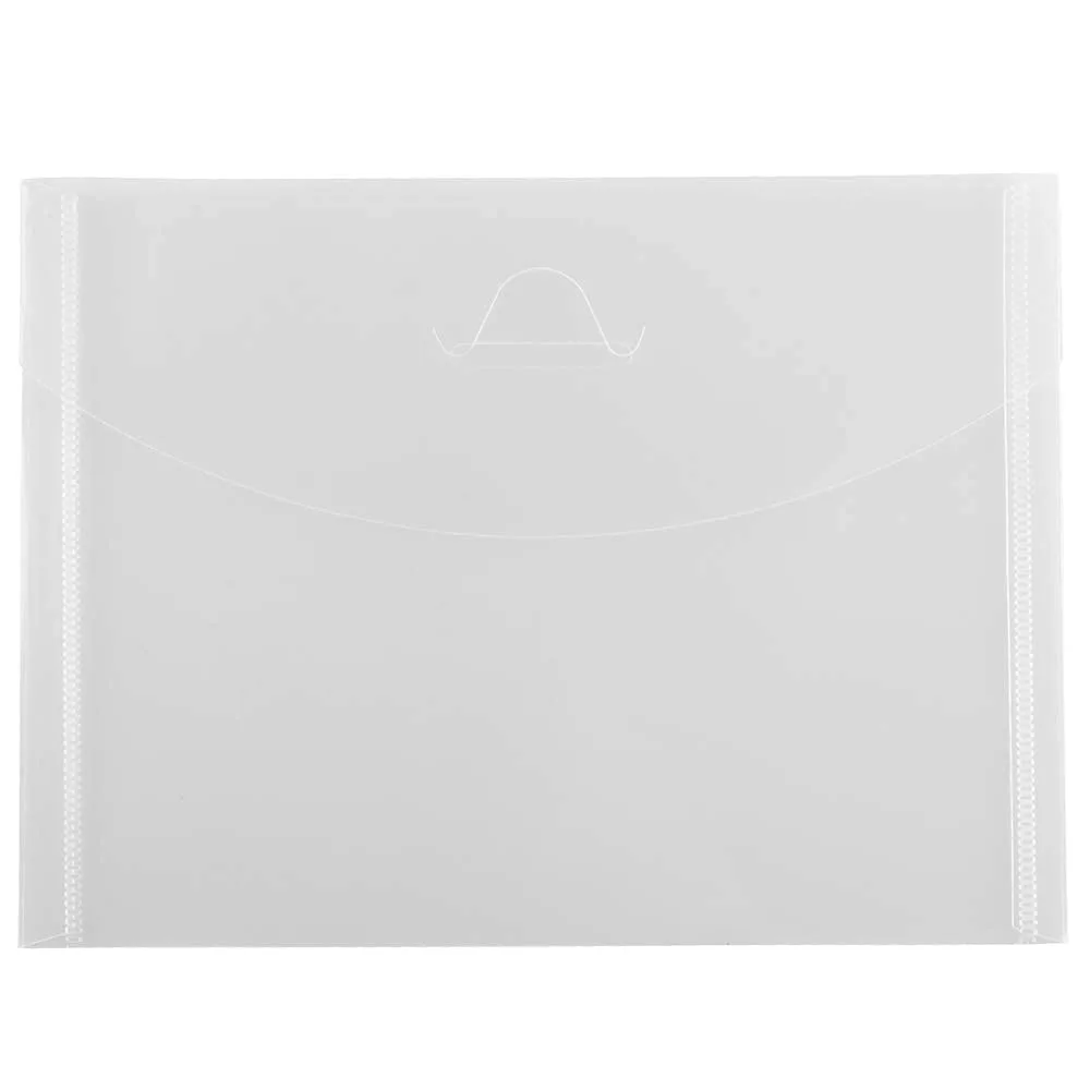 JAM PAPER Plastic Envelopes with Tuck Flap Closure - Clear