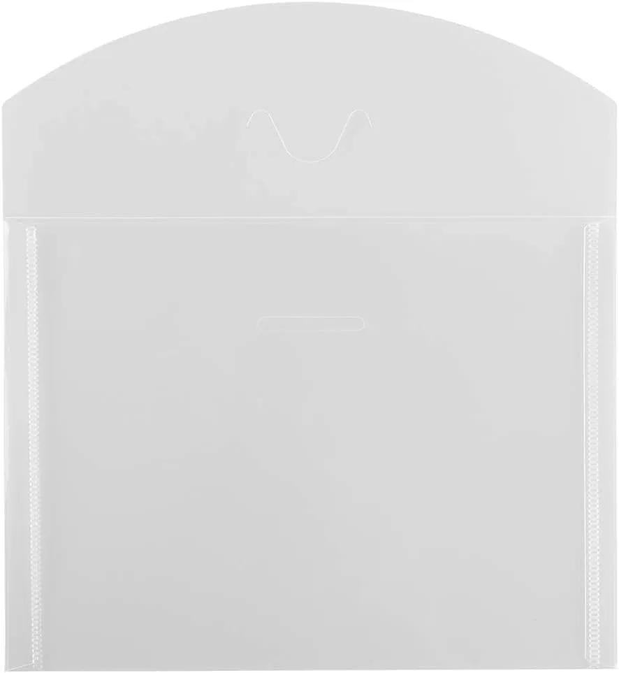 JAM PAPER Plastic Envelopes with Tuck Flap Closure - Clear