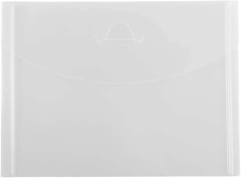 JAM PAPER Plastic Envelopes with Tuck Flap Closure - Clear