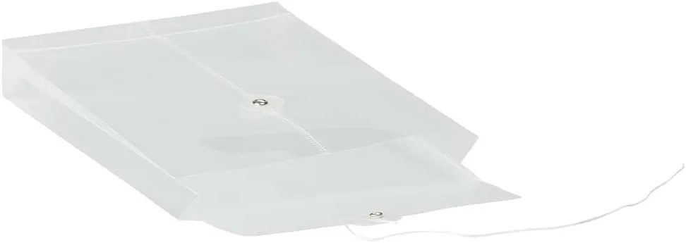 JAM PAPER Open-End Plastic Envelopes, Button & String