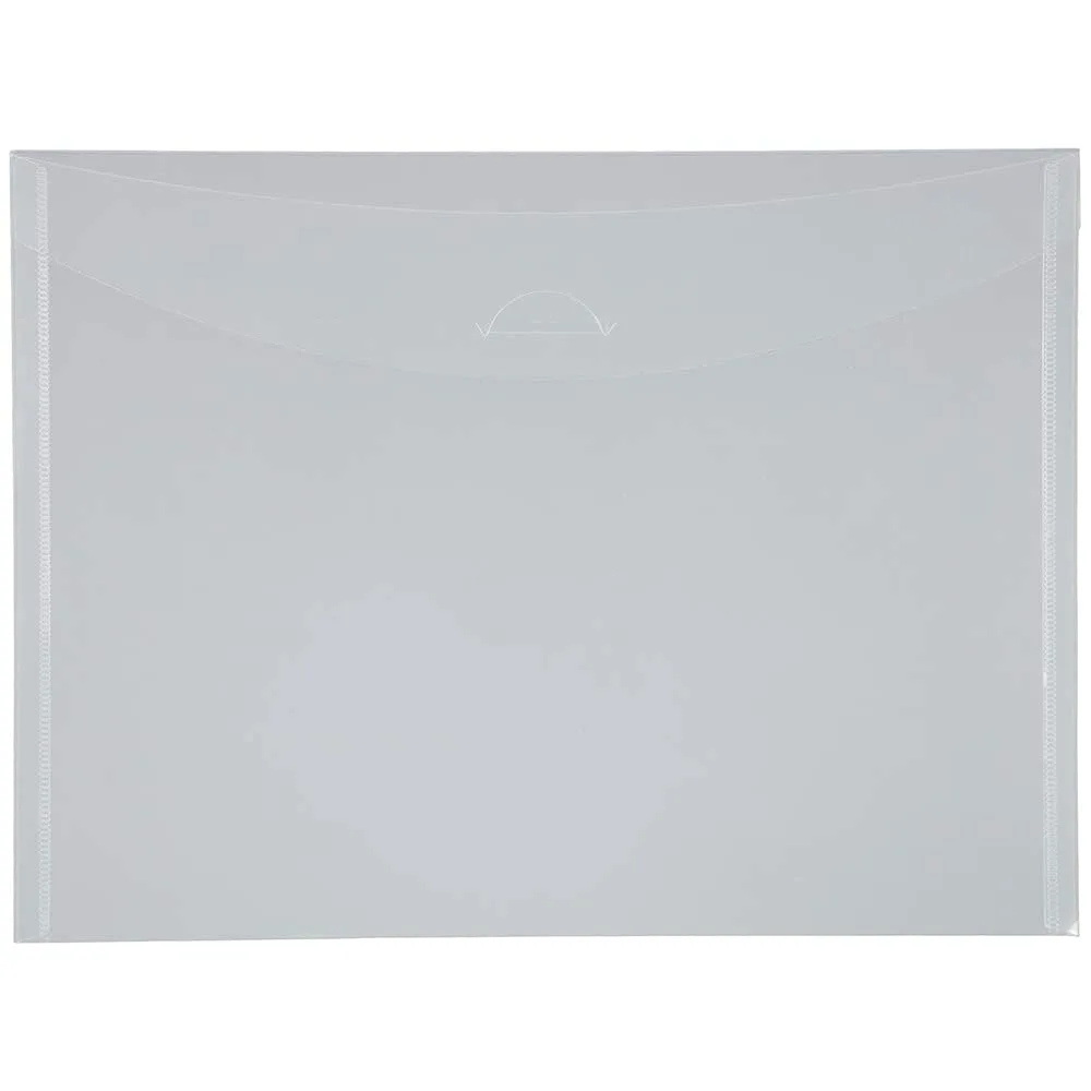 JAM PAPER Plastic Envelopes with Tuck Flap Closure - Clear