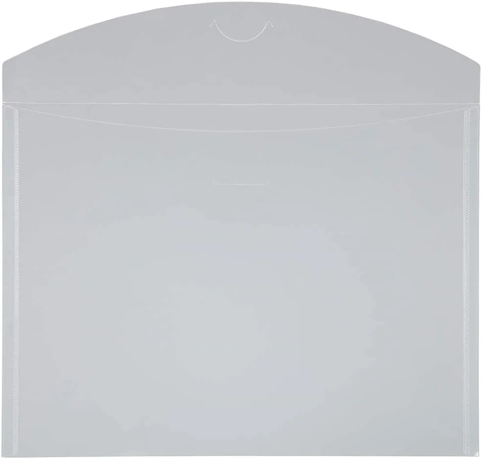 JAM PAPER Plastic Envelopes with Tuck Flap Closure - Clear