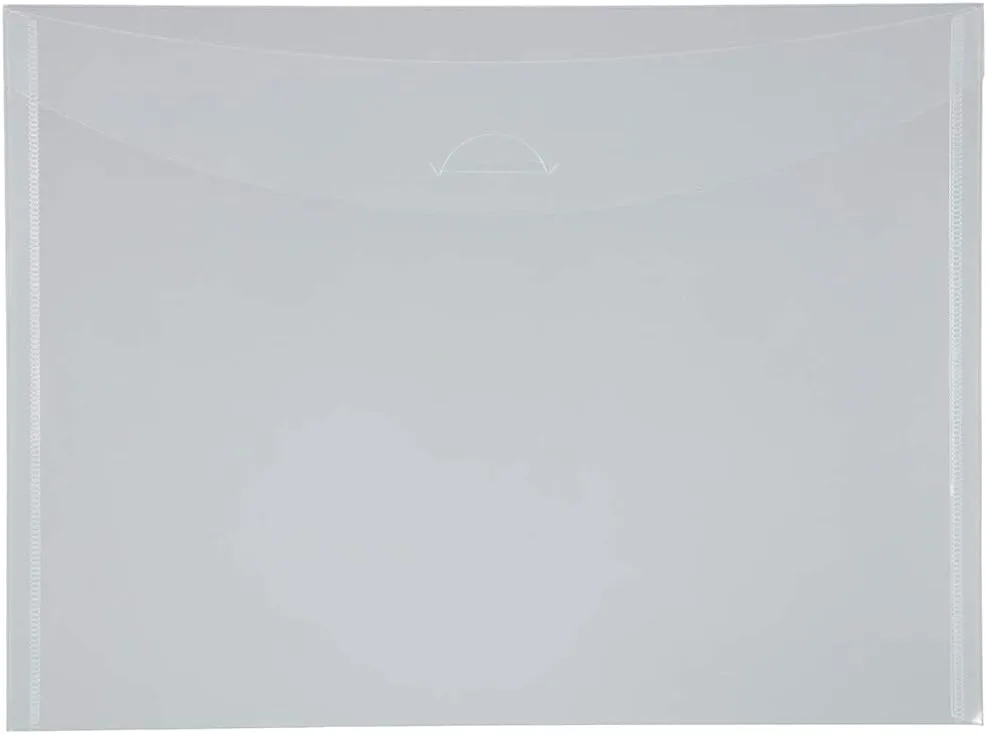 JAM PAPER Plastic Envelopes with Tuck Flap Closure - Clear