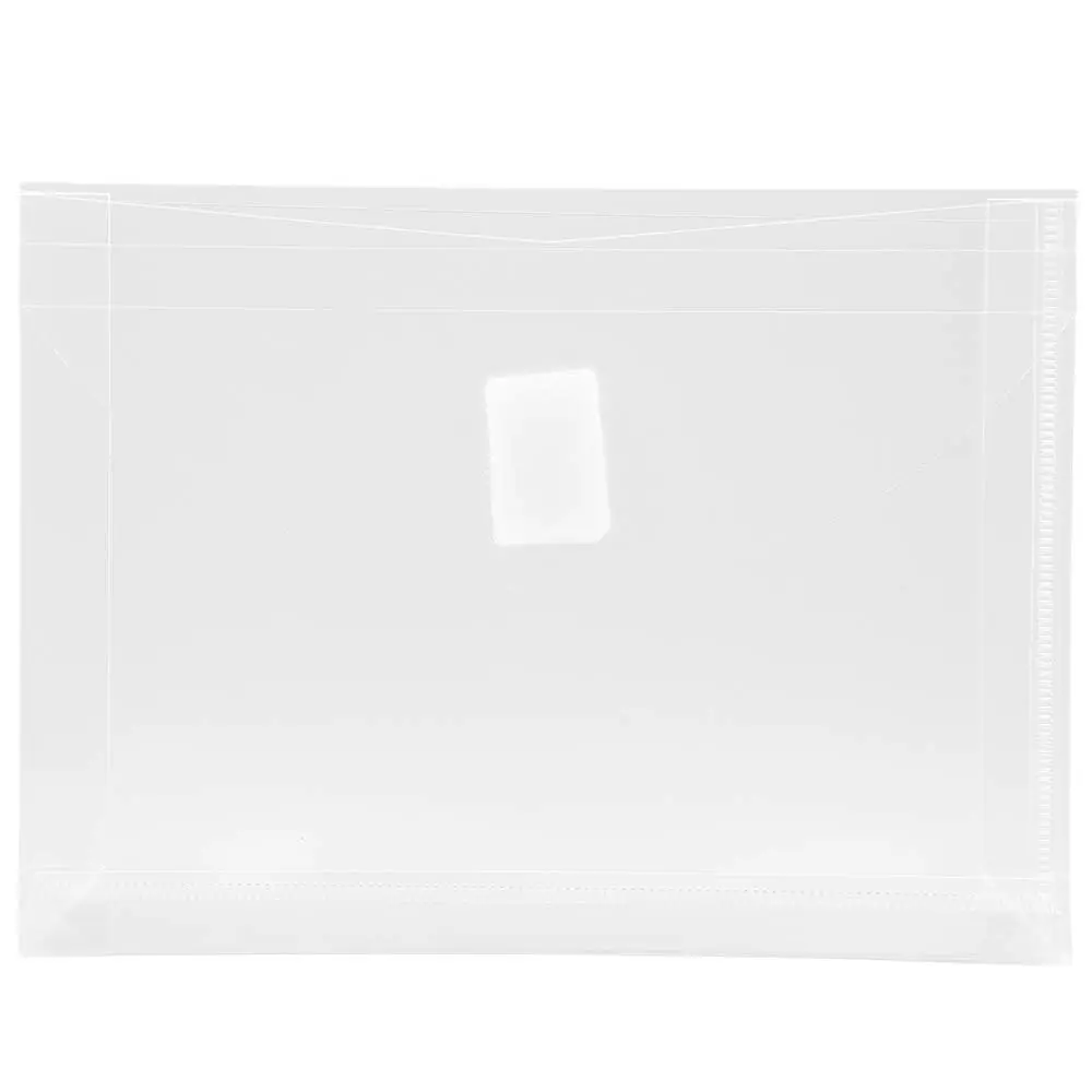 JAM PAPER Plastic Booklet Envelopes with Hook & Loop Closure - Pack of 12