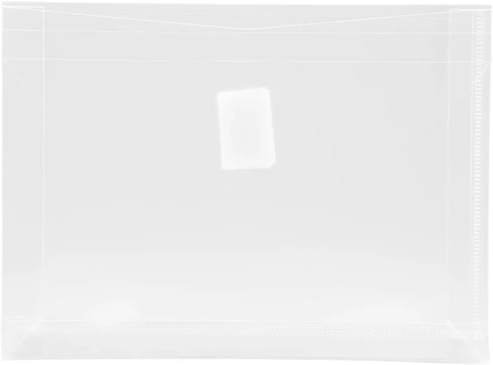 JAM PAPER Plastic Booklet Envelopes with Hook & Loop Closure - Pack of 12
