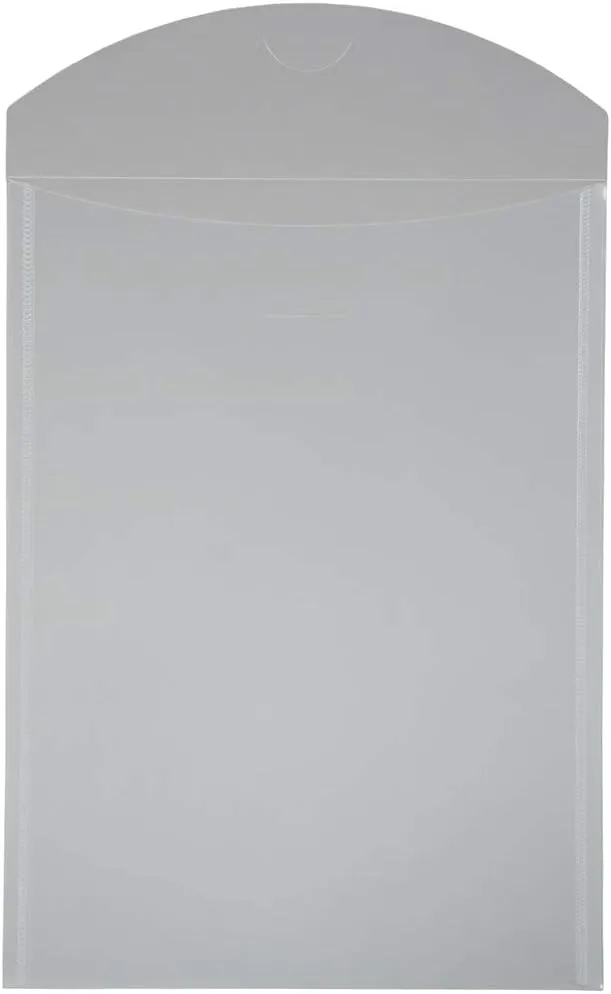 JAM PAPER Plastic Envelopes with Tuck Flap Closure - Clear