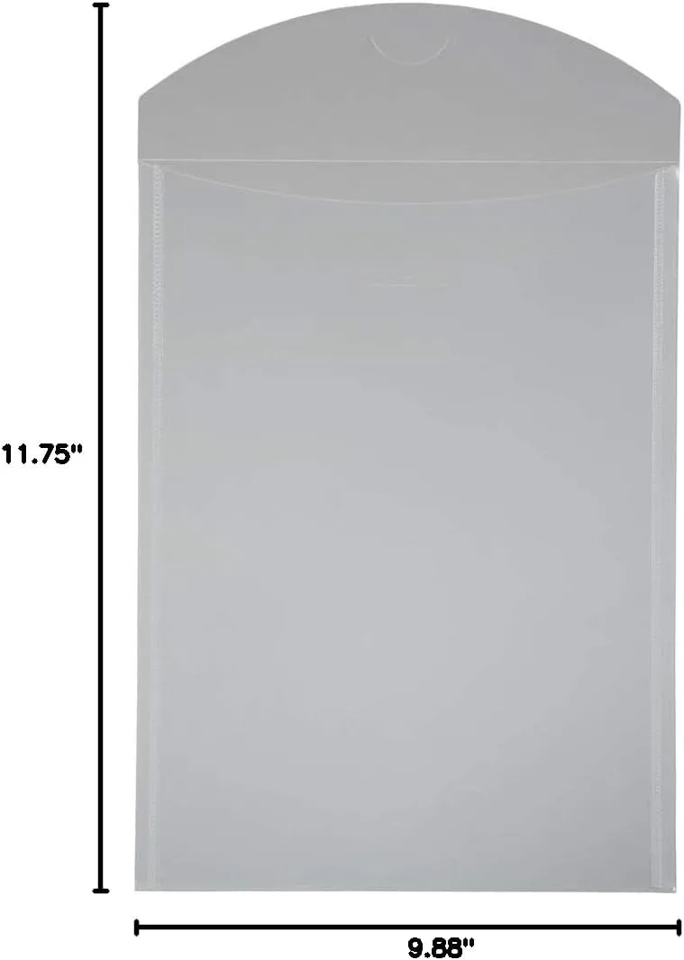 JAM PAPER Plastic Envelopes with Tuck Flap Closure - Clear