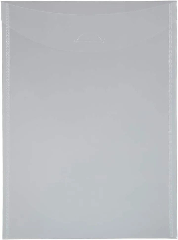 JAM PAPER Plastic Envelopes with Tuck Flap Closure - Clear