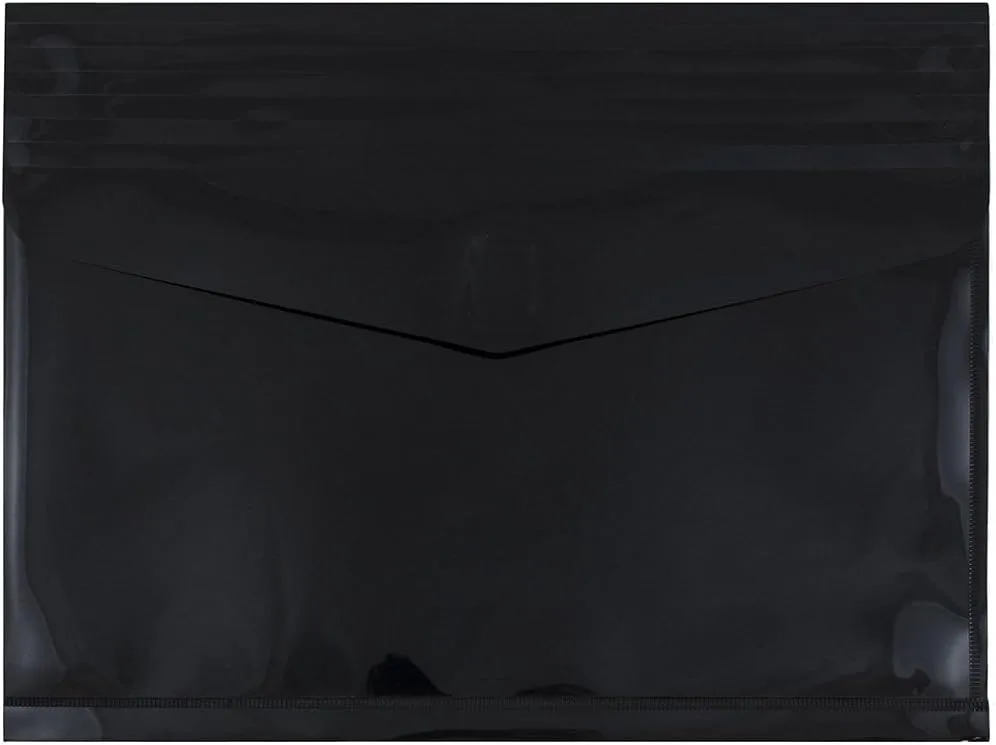 JAM PAPER Plastic Booklet Expansion Envelopes with Hook & Loop Closure - Letter