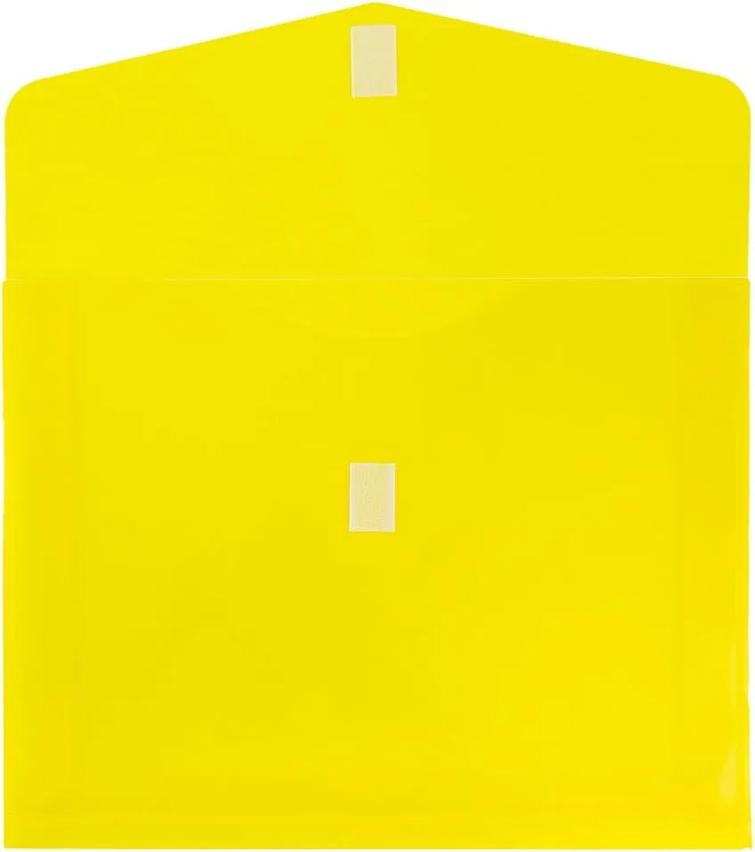 JAM PAPER Plastic Booklet Expansion Envelopes with Hook & Loop Closure - Letter