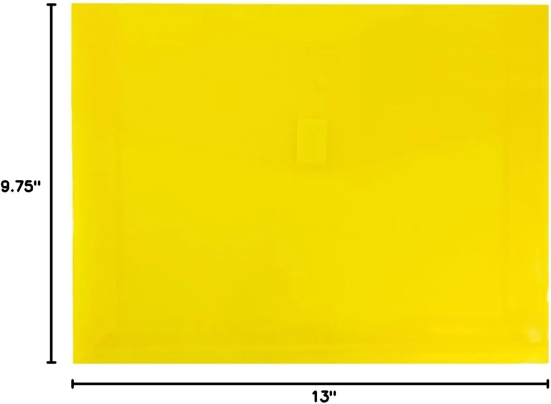 JAM PAPER Plastic Booklet Expansion Envelopes with Hook & Loop Closure - Letter